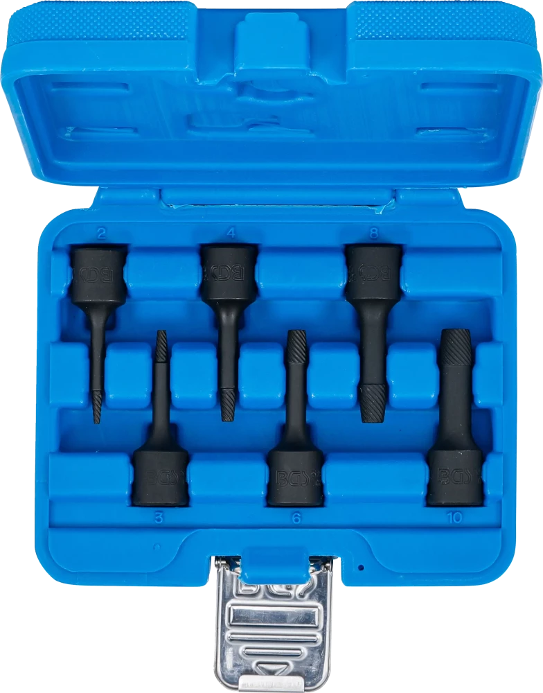 Spirálbites dugókulcskészlet / csavarkiszedő | 10 mm (3/8") | 2 - 10 mm | 6 darabos