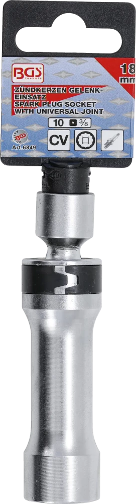 Gyújtógyertya csuklós toldat, tizenkétszögletű, tartórugóval | 10 mm (3/8") | 18 mm