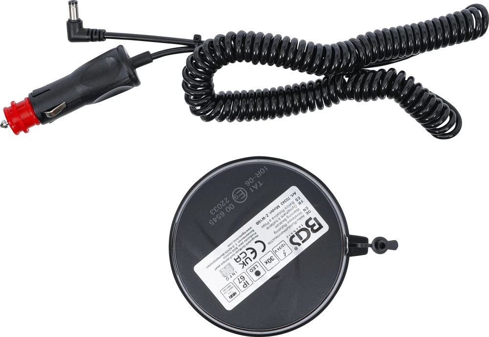 Akkus forgó jelzőfény| sárga | mágnessel | 12 V / 24 V | Ø 130 mm