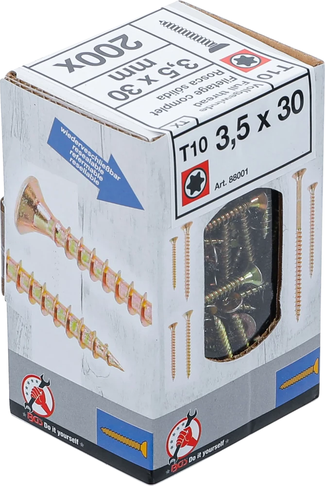 Univerzális csavarok | T-profil (Torx) T10 | 3,5 x 30 mm | 200 db