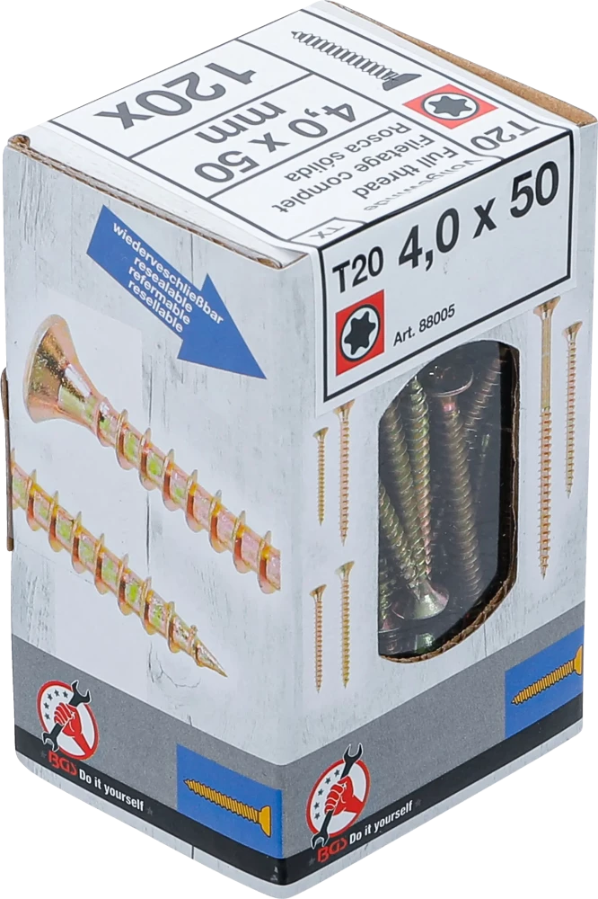 Univerzális csavarok | T-profil (Torx) T20 | 4,0 x 50 mm | 120 db