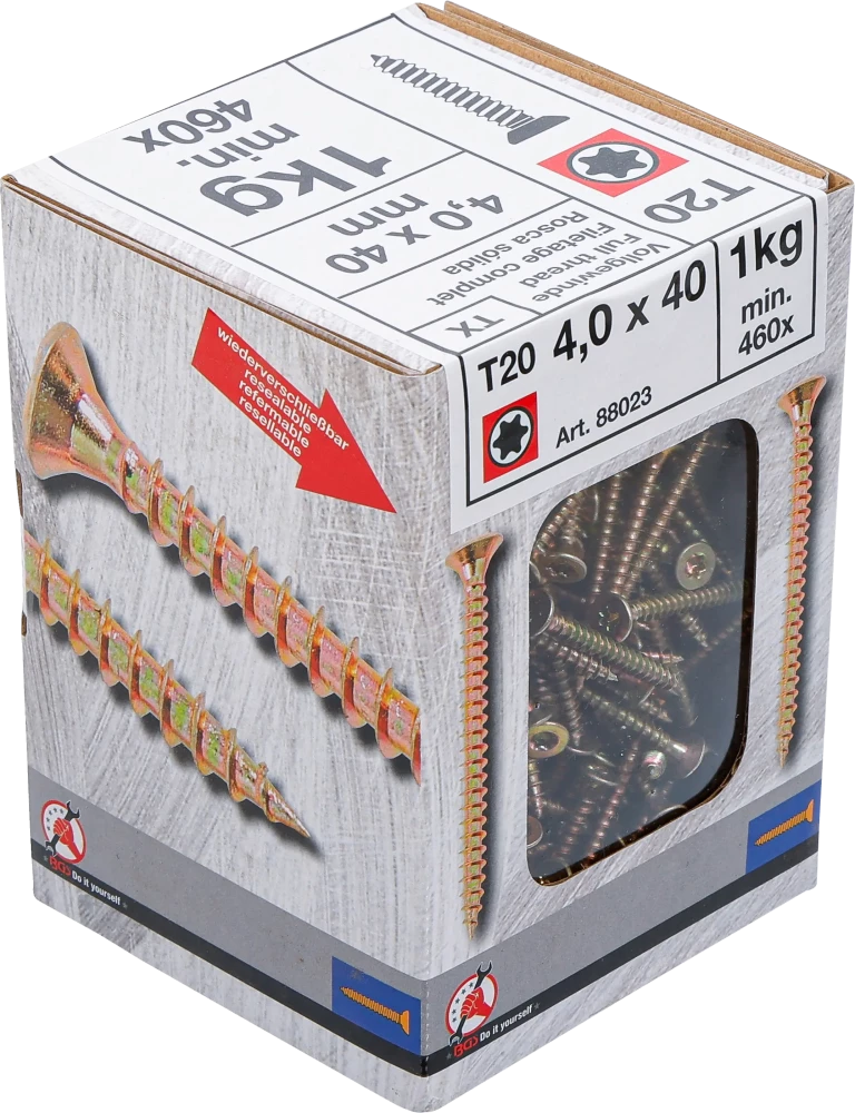 Univerzális csavarok | T-profil (Torx) T20 | 4,0 x 40 mm | 1 kg / 460 db