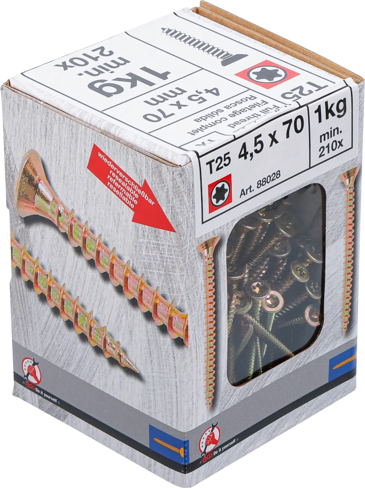 Univerzális csavarok | T-profil (Torx) T20 | 4,5 x 70 mm | 1 kg / 210 db