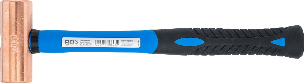 Vörösréz kalapács | üvegszálas nyél | Ø 32 mm | 680 grammos (1.5 lb) fej