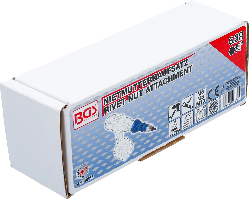 Szegecsanyahúzó adapter | M6 / M8 / M10
