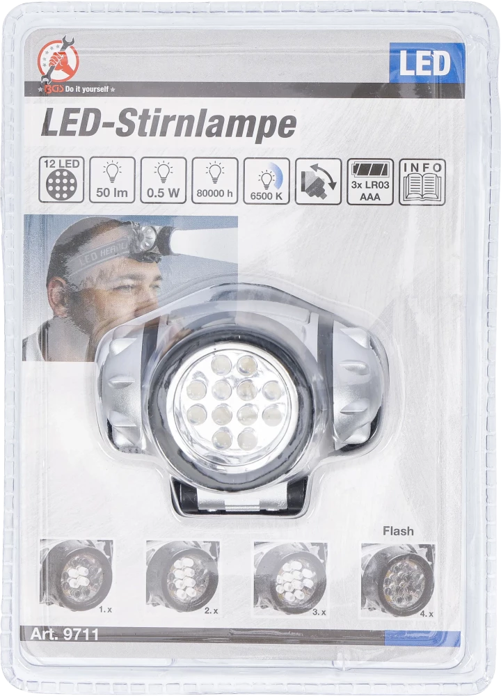LED-es fejlámpa | 12 LED-es