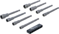 Dugókulcskészlet, hatszögletű | extra hosszú | Külső hatszögletű 6,3 mm (1/4") | Fúrógépek | 6 - 13 mm | 8 darabos