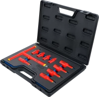 VDE-behajtófej készlet | 10 mm (3/8") / 12,5 mm (1/2") | belső hat szögletű hajtás 4 - 10 mm | 10 darabos
