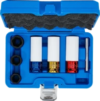 Légkulcsfej- és spirálbites dugókulcsbetét-készlet | 12,5 mm (1/2") | 17 - 21 mm | 7 darabos
