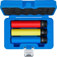 Légkulcsfej készlet | extra mély | 12,5 mm (1/2") | 17 / 19 / 21 mm | 3 darabos