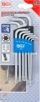 Derékszögű kulcs készlet | T-profil (Torx) gömbfejes | T10 - T50 | 9 darabos
