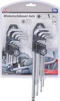 Derékszögű kulcs készlet | hosszú | T-profil (Torx) T10 - T50 / Belső hatszögletű 1,5 - 10 mm | 18 darabos