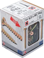 Univerzális csavarok | T-profil (Torx) T25 | 6,0 x 80 mm  | 1 kg / 100 db