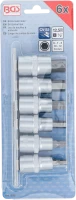 Behajtófej-készlet | 12,5 mm (1/2") | Belső hatszögletű 6 - 14 mm | 6 darabos