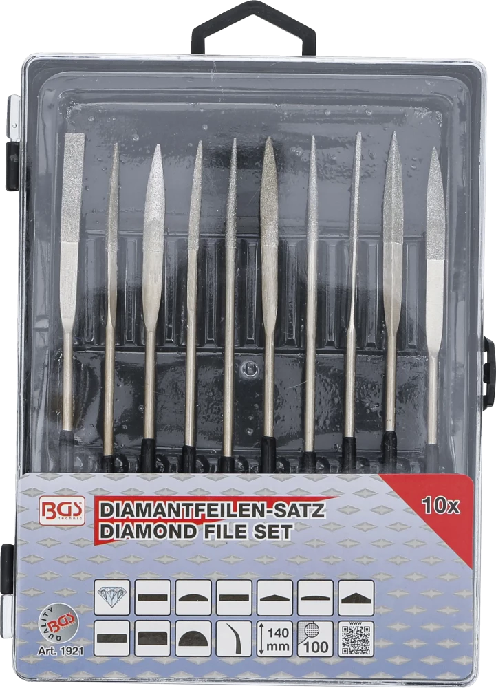 Gyémánt lyukreszelő készlet | hajlított | 140 x 3 mm | 10 darabos