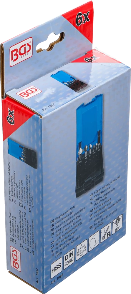 Kúpos süllyesztő készlet | HSS | DIN 335 "C" forma | 6 darabos