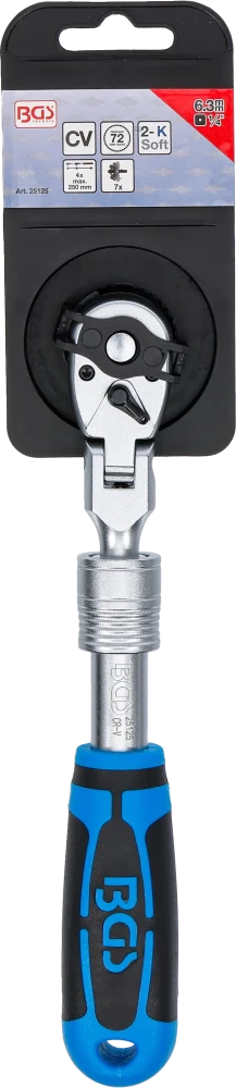 Racsnis kulcs, kihúzható, hajlítható | 6,3 mm (1/4") | 210 - 250 mm