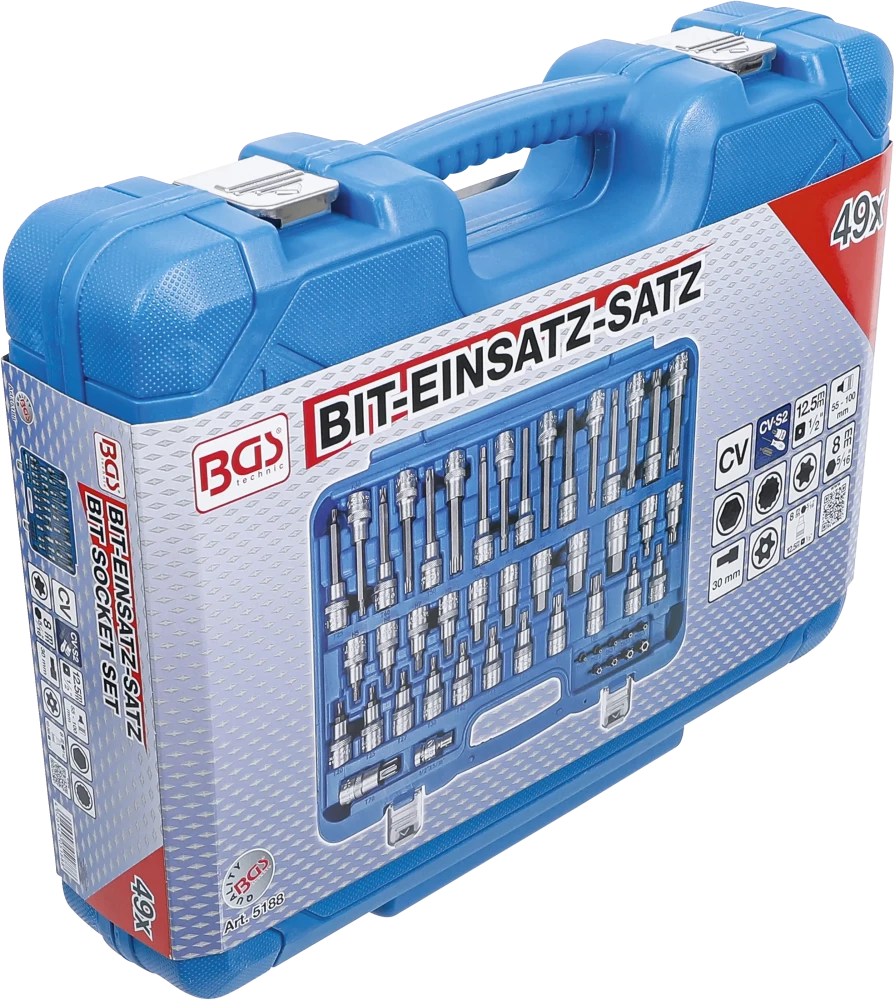 Behajtófej-készlet | 12,5 mm (1/2"), 8 mm (5/16") | 49 darabos