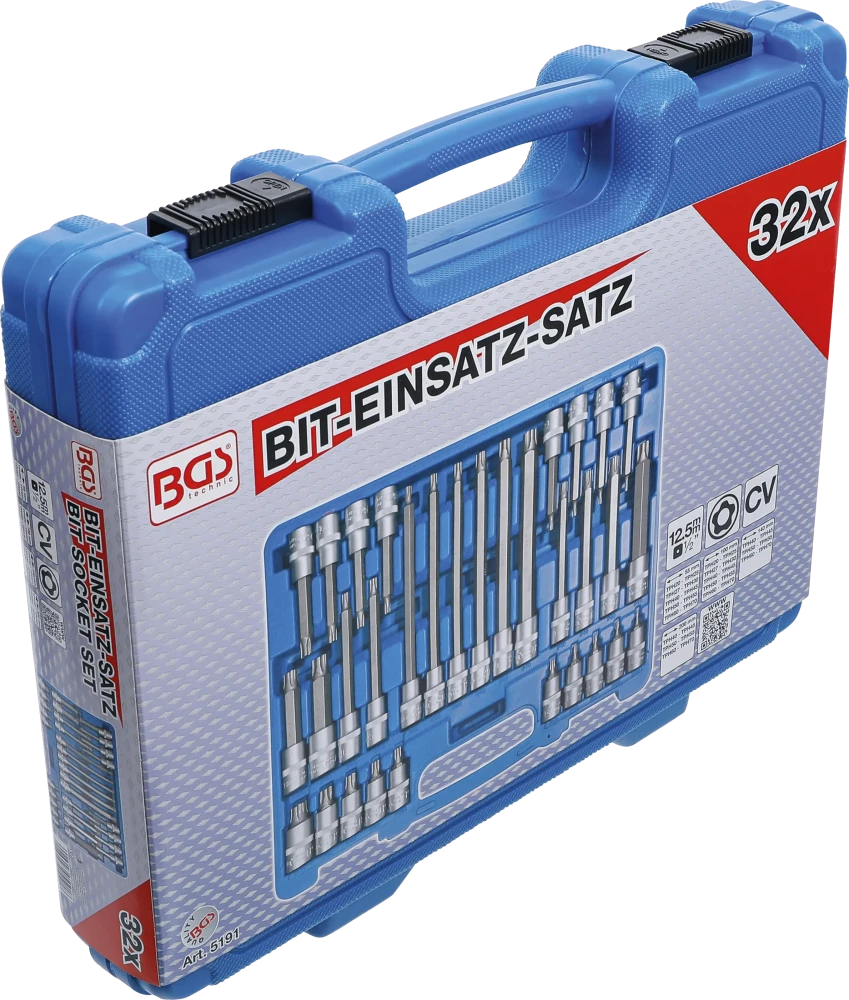 Behajtófej-készlet | 12,5 mm (1/2") | TPS-profil (Torx Plus) furattal TPS20 - TPS70 | 32 darabos