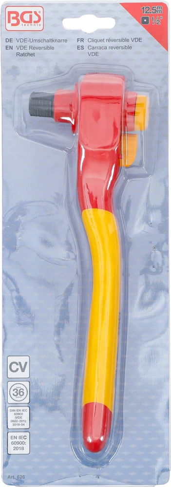 VDE racsnis kulcs | 12,5 mm (1/2") | 1000 V