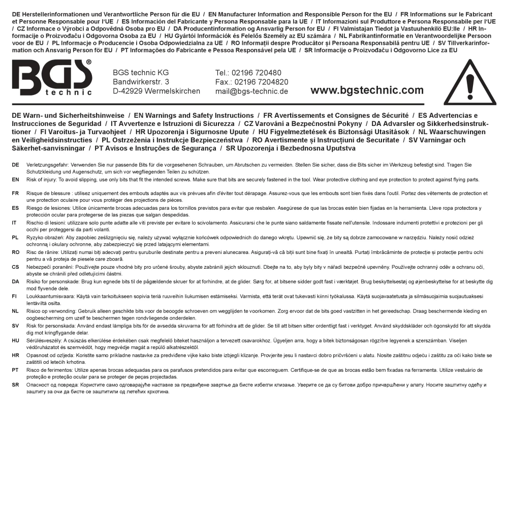 Caixa vazio de metal para BGS 7071 