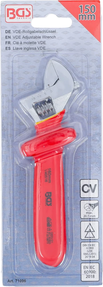 VDE állítható villáskulcs | max. 20,5 mm