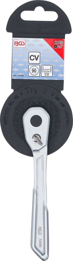 Racsnis kulcs | extra lapos | finomfogazású | 6,3 mm (1/4")