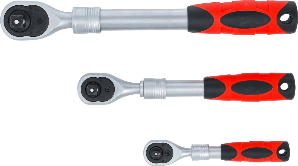 Racsnis kulcs készlet | kihúzható | 6,3 mm (1/4") - 10 mm (3/8") - 12,5 mm (1/2") | 3 darabos