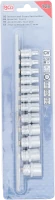 Dugókulcskészlet, tizenkétszögletű | 6,3 mm (1/4") | coll méretek | 12 darabos