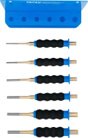 Sasszegkiütő készlet | kézvédővel | 180 mm | 3 - 8 mm | 6 darabos