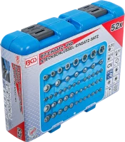Behajtófej- és dugókulcs-készlet | E-profil / T-profil (Torx) / T-profil (Torx) furattal / TP-profil (Torx plus) | 52 darabos