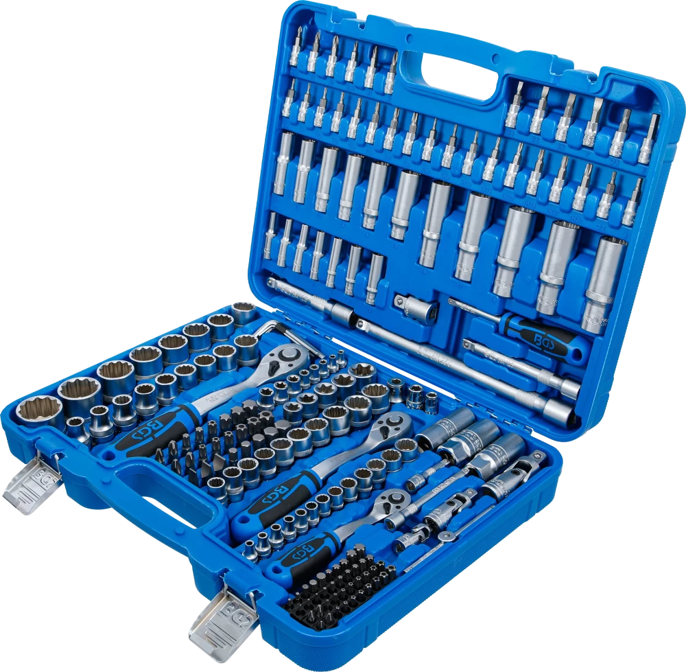 Dugókulcskészlet, tizenkétszögletű | 6,3 mm (1/4") / 10 mm (3/8") / 12,5 mm (1/2") | 192 darabos
