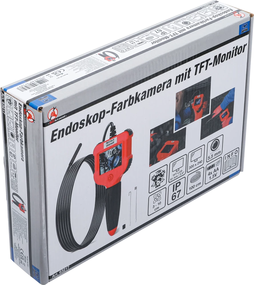 Endoszkópos színes kamera TFT-monitorral | Kamerafej Ø 5,5 mm