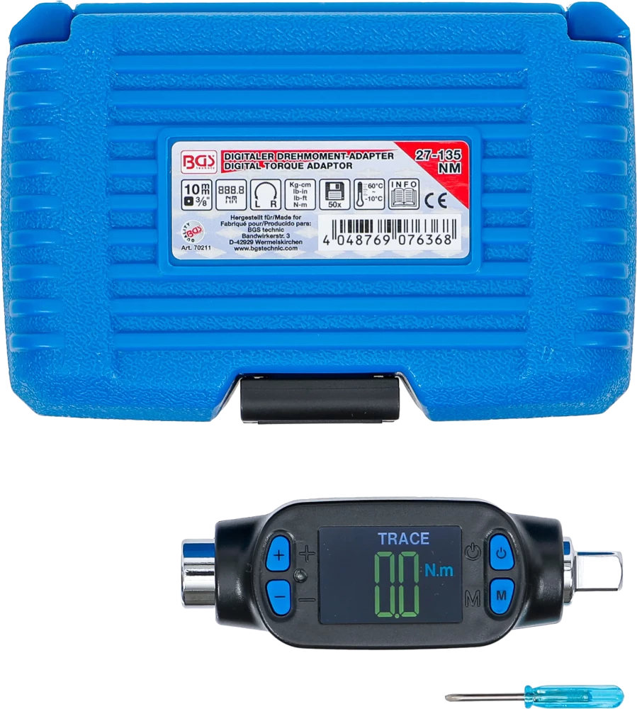 Digitális nyomaték-adapter | 10 mm (3/8") | 27 - 135 Nm