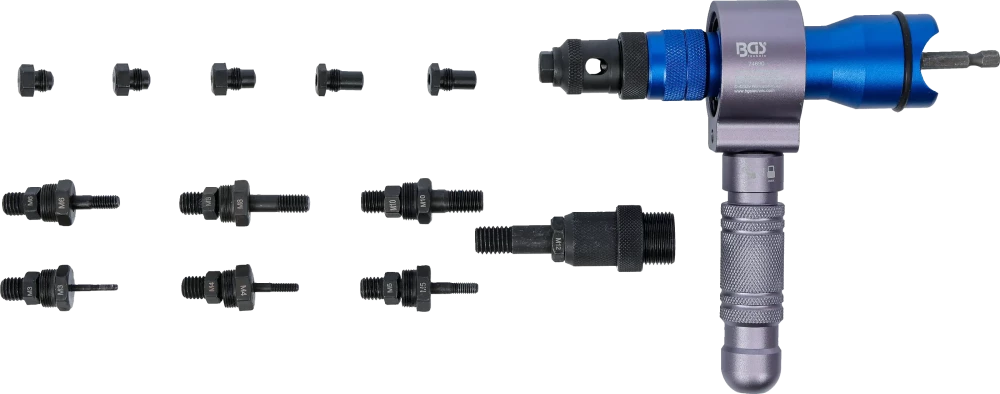Szegecsanyahúzó adapter | Fém kivétel | M3 - M12