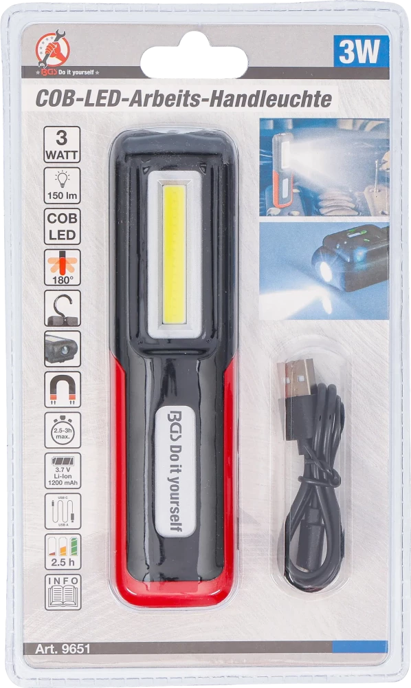COB-LED kézi műhelylámpa