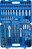 Dugókulcskészlet, hatszögletű | 6,3 mm (1/4") / 10 mm (3/8") / 12,5 mm (1/2") | coll méretek | 192 darabos