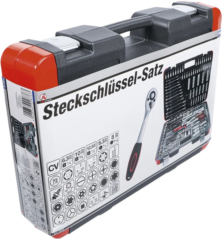 Dugókulcskészlet | 6,3 mm (1/4") / 10 mm (3/8") / 12,5 mm (1/2") | 216 darabos