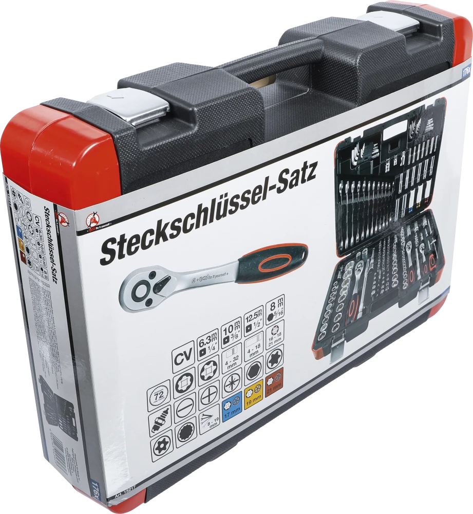 Dugókulcskészlet | 6,3 mm (1/4") / 10 mm (3/8") / 12,5 mm (1/2") | 176 darabos