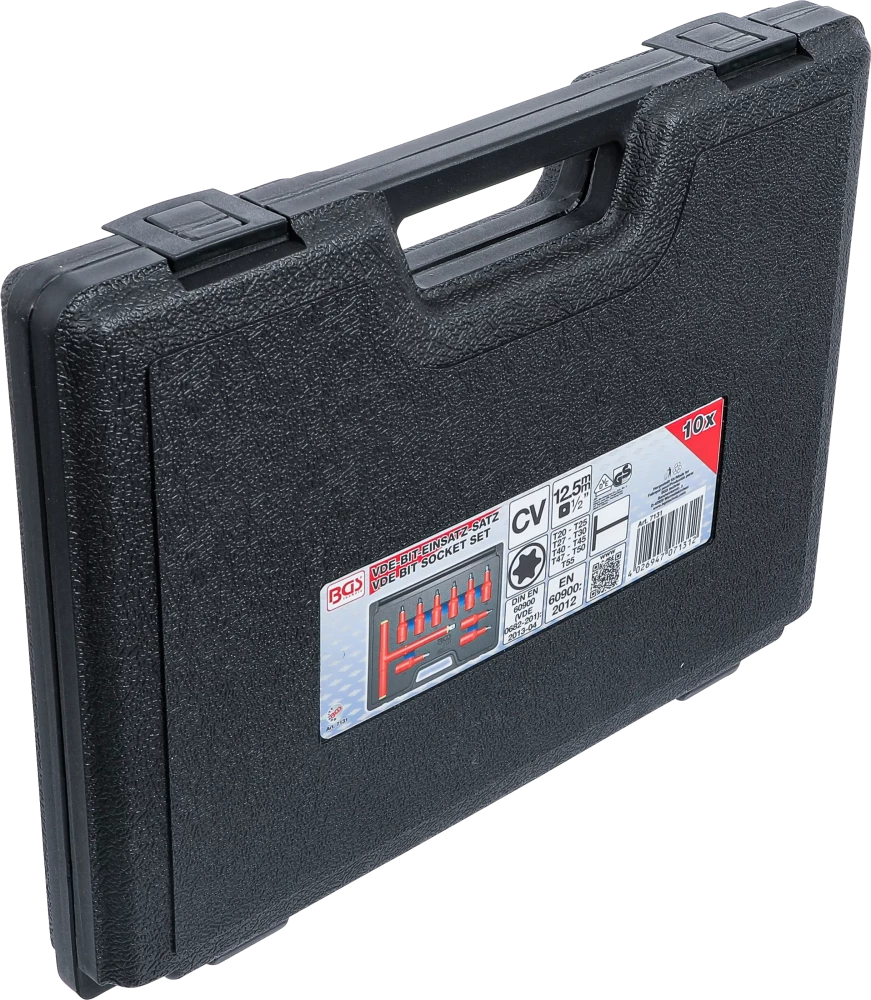 VDE-behajtófej készlet | 12,5 mm (1/2") | T-profil (Torx) T20 - T55 | 10 darabos