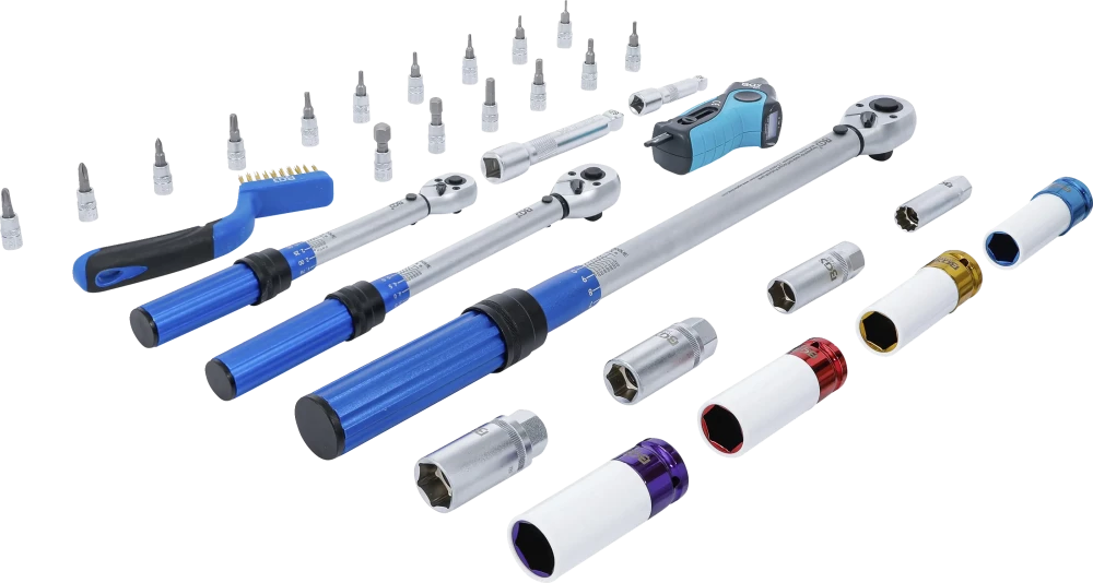 Nyomatékkulcs-készlet | 6,3 mm (1/4"), 10 mm (3/8"), 12,5 mm (1/2") | 31 darabos