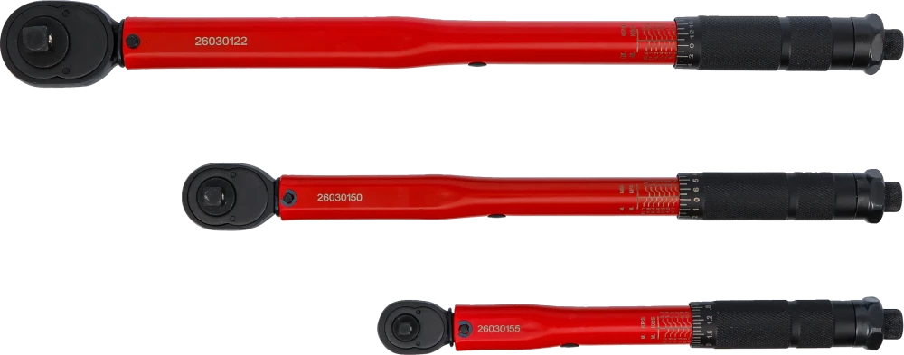 Nyomatékkulcs-készlet | 6,3 mm (1/4") 2 - 24 Nm, 10 mm (3/8") 19 - 110 Nm, 12,5 mm (1/2") 28 - 210 Nm | 3 darabos