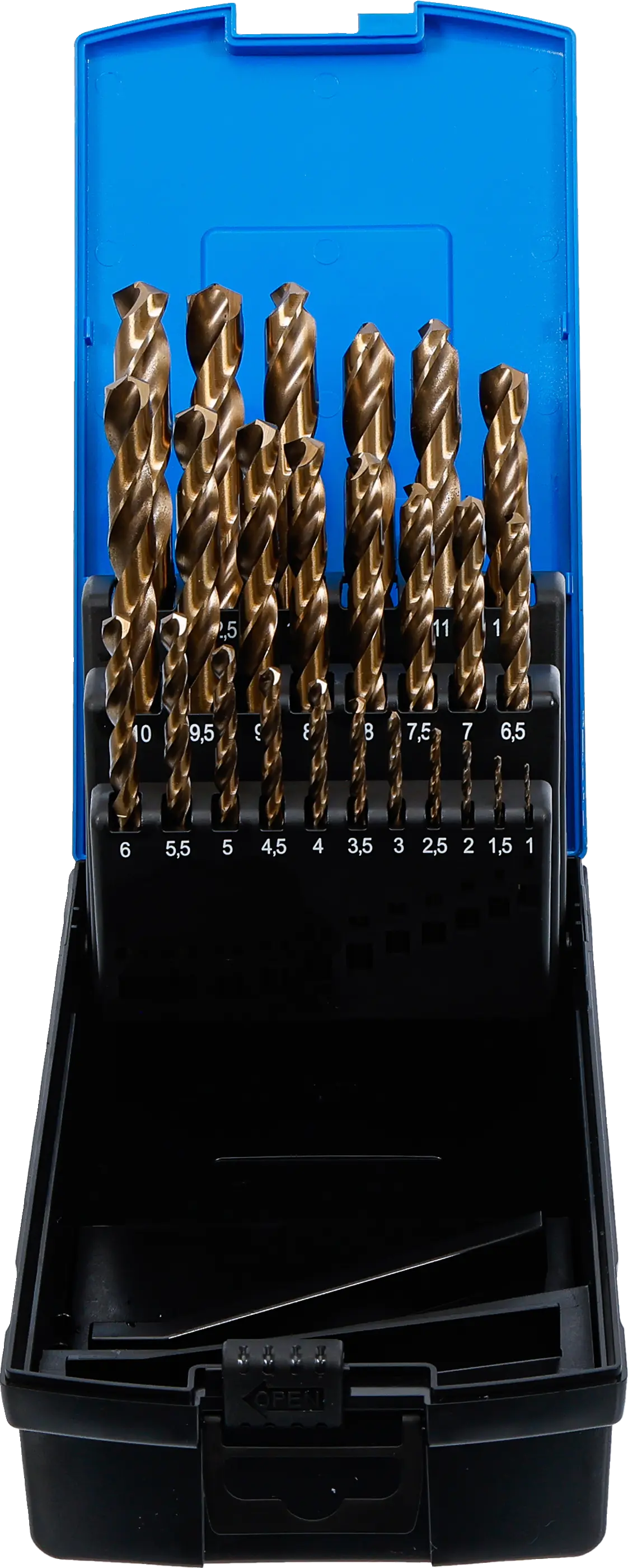 Boite de forets hélicoïdaux | HSS-G M35 | acier de cobalt | 1 - 13 mm | 25 pièces