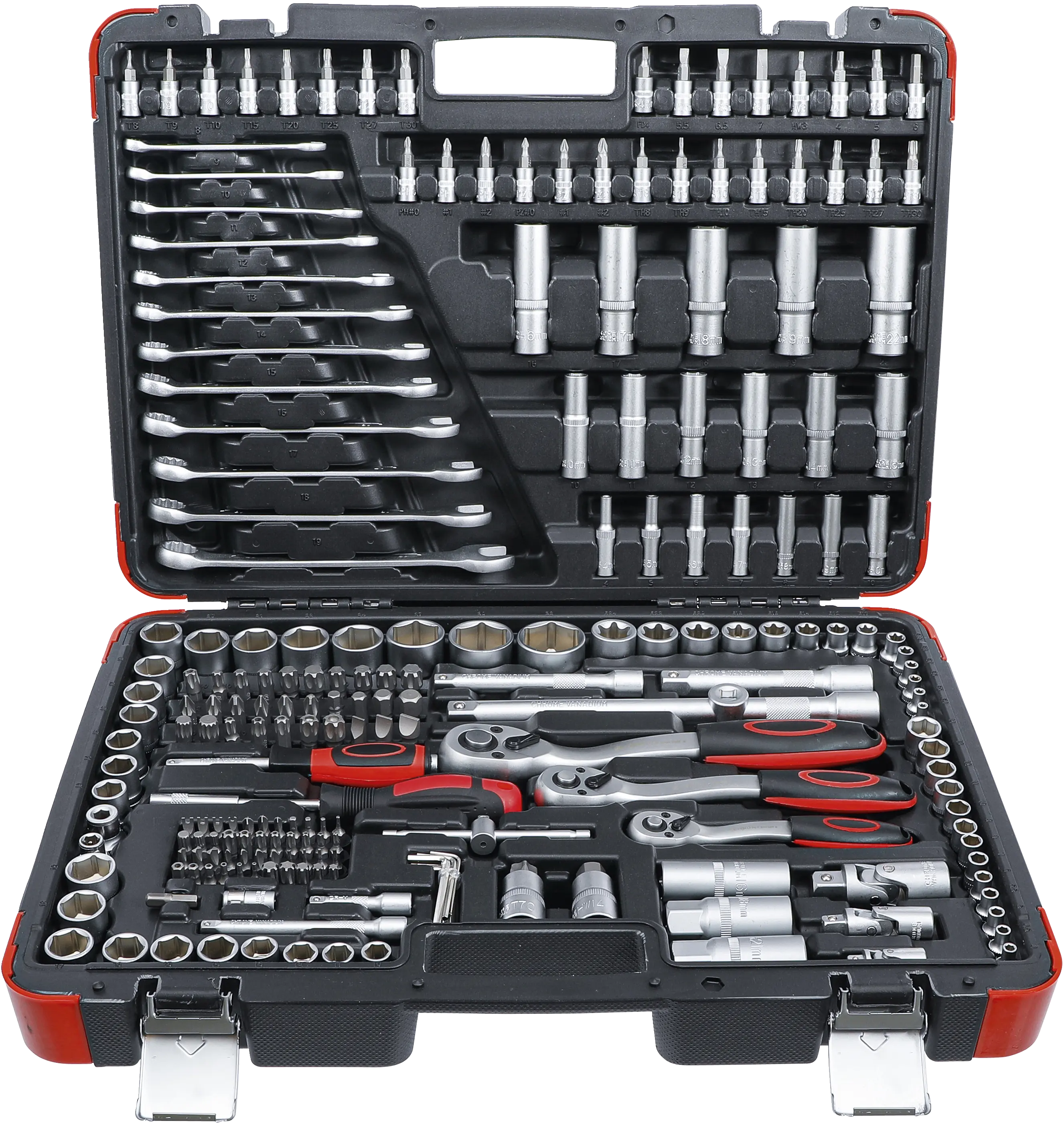 Coffret de douilles | 6,3 mm (1/4") / 10 mm (3/8") / 12,5 mm (1/2") | 216 pièces