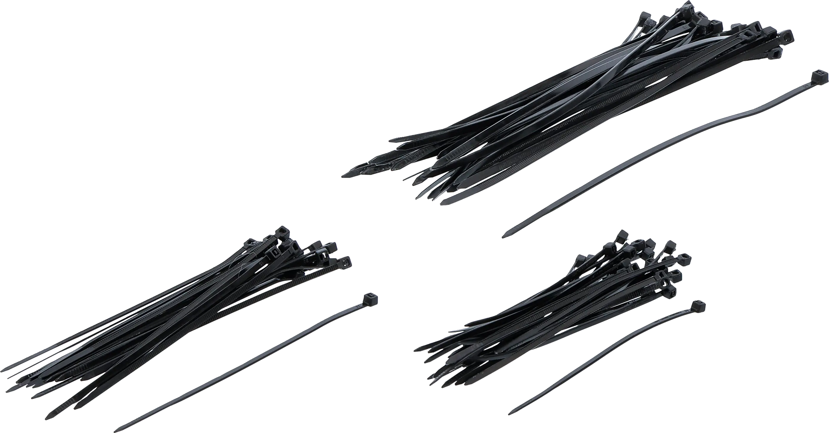 Assortiment de colliers plastique | noir | 100 - 200 mm | 75 pièces