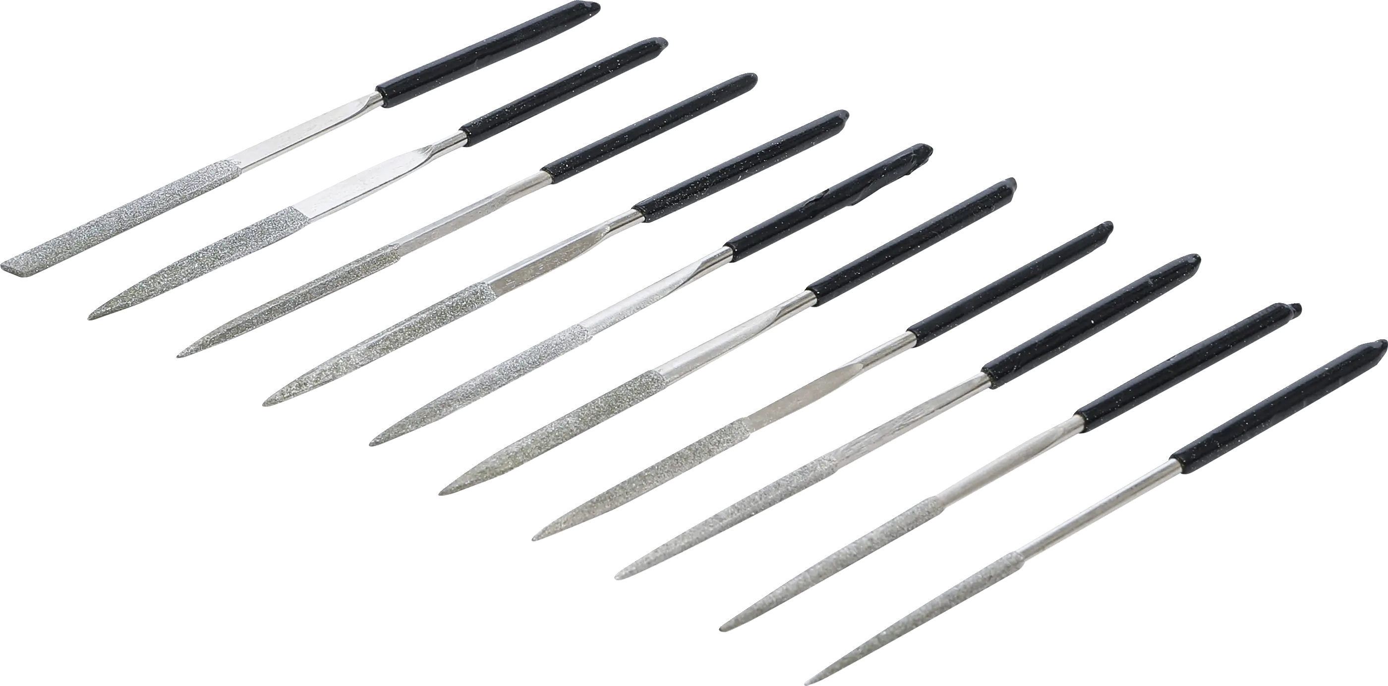 Jeu de limes diamantées | droites | 140 x 3 mm | 10 pièces