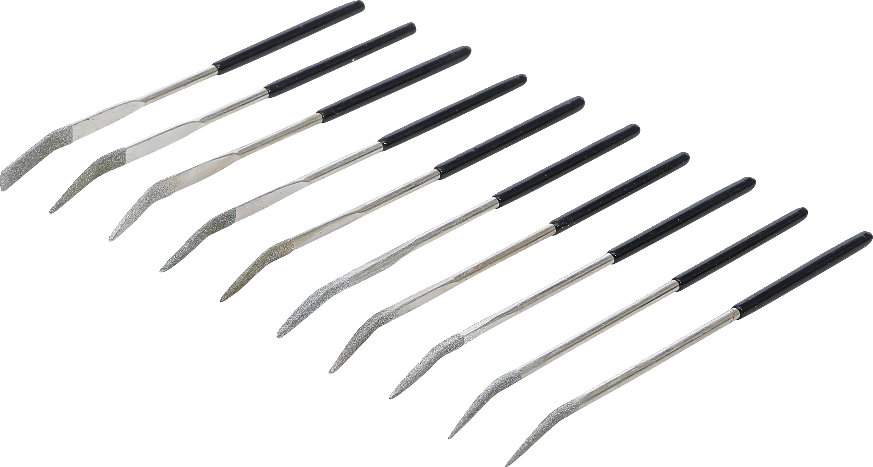 Jeu de limes diamantées de perforation | courbées | 140 x 3 mm | 10 pièces