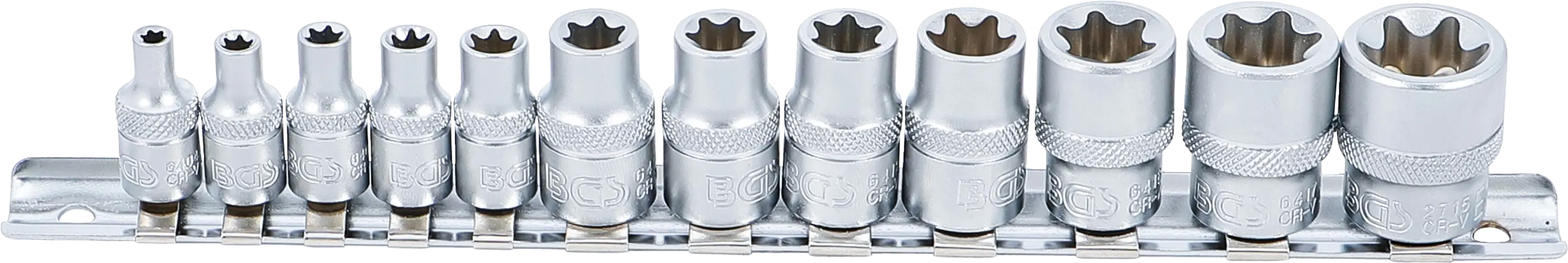 Jeu de Douilles | 6,3 mm (1/4") + 10 mm (3/8") | E4 - E20 | 12 pièces