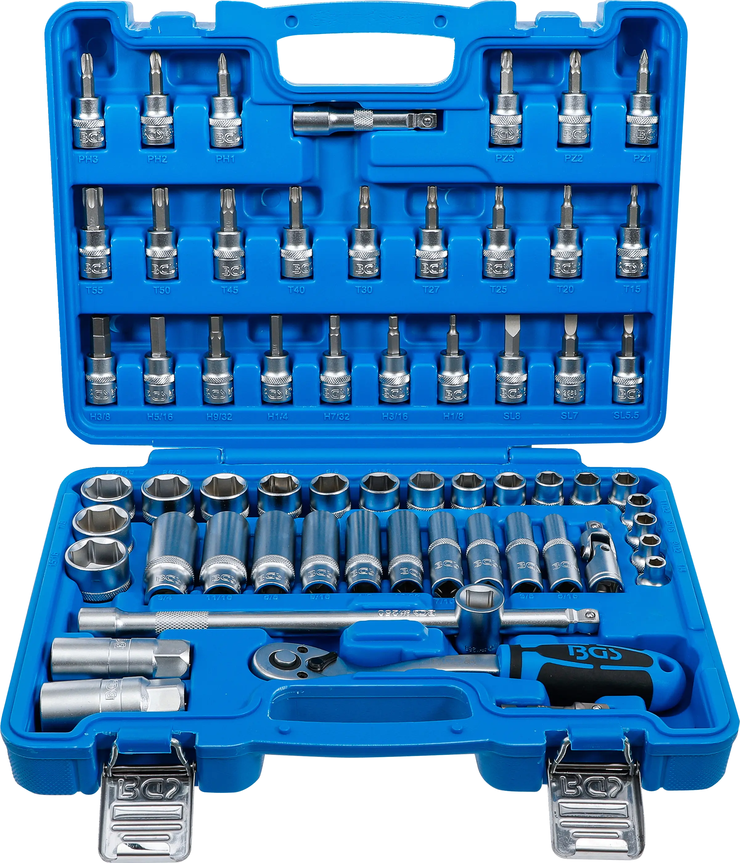 Coffret de douilles | 10 mm (3/8") | en pouces | 61 pièces