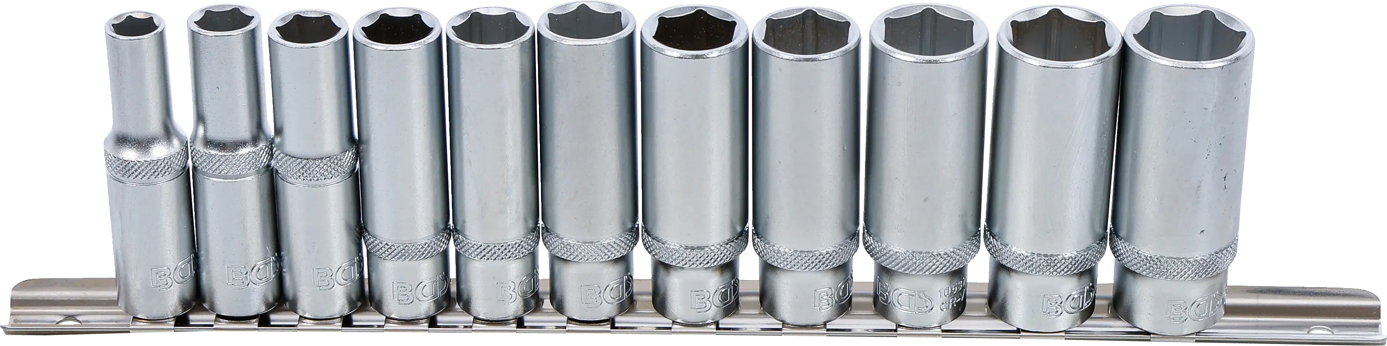 Jeu de douilles, six pans, longues | 10 mm (3/8") | 8 - 19 mm | 11 pièces
